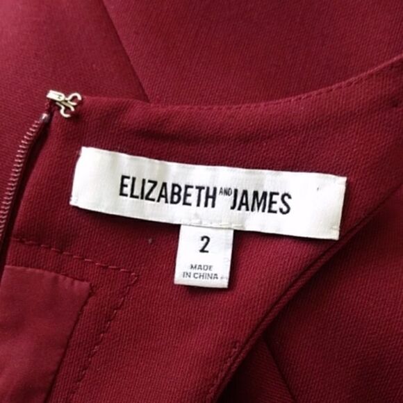 ELIZABETH & JAMES DRESS FIT & FLARE BURGUNDY SKATER "MAGDALENA"EXCELLENT… - Picture 7 of 7